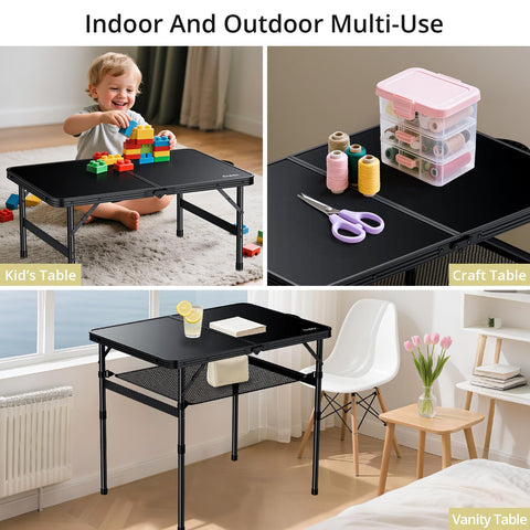 Anbte folding table compact fold saves storage space.