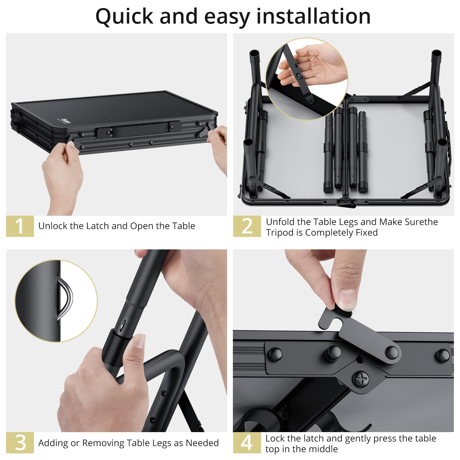 Anbte outdoor table suitable for camping, picnics, and travel cooking