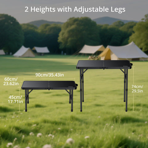 Anbte folding table storage net adds extra workspace.