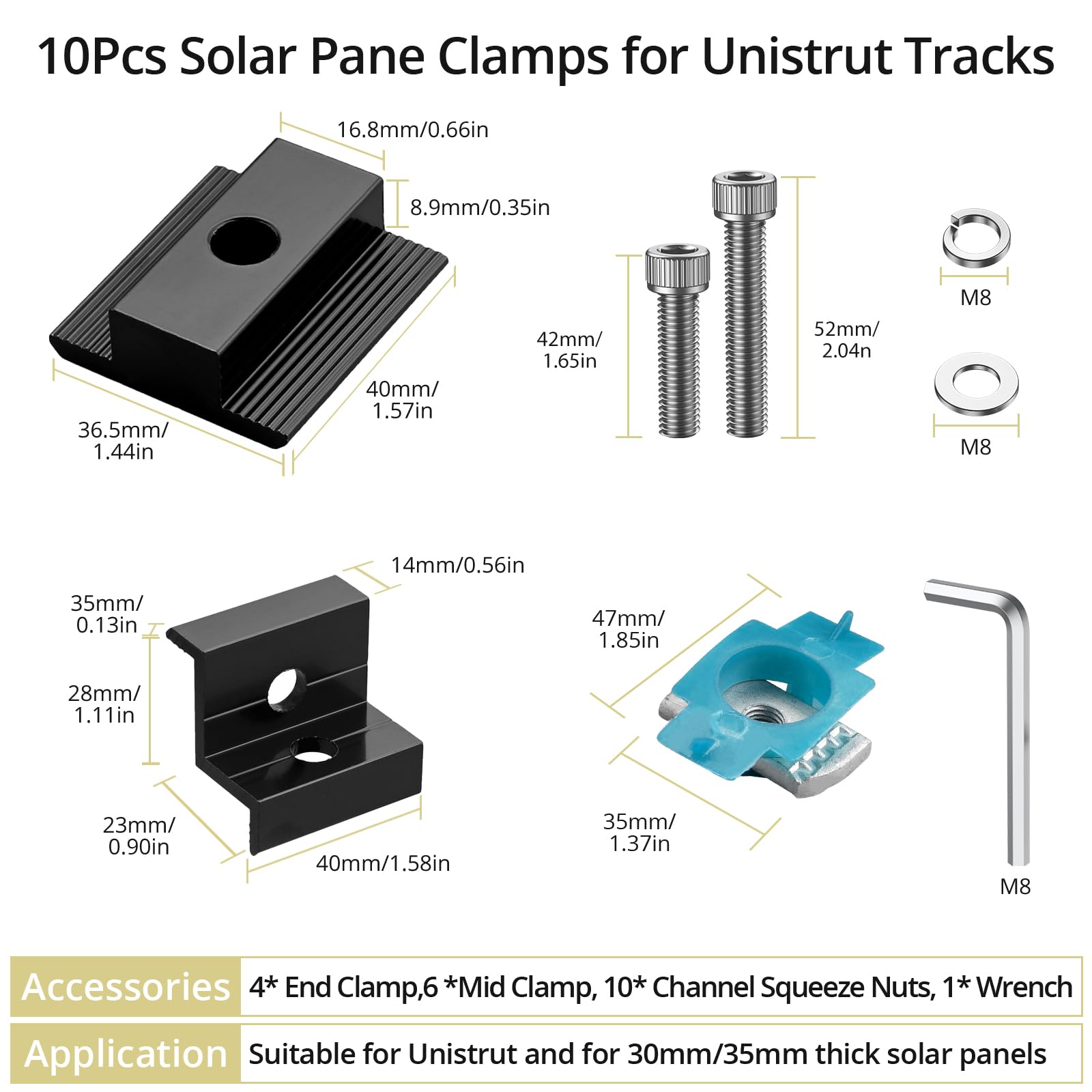 Anbte T-shaped mid clamps maximize grip without roof stress