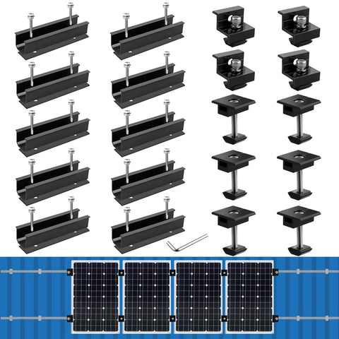 Anbte solar rails secure four-panel mounting on diverse roofs