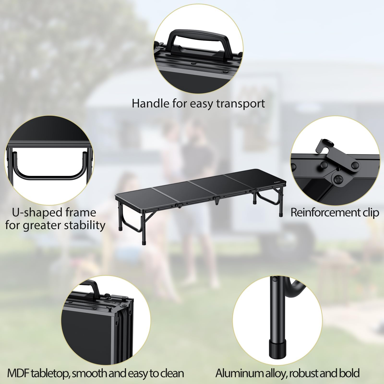 Anbte 45.7-inch tabletop offers ample space for meals and games.