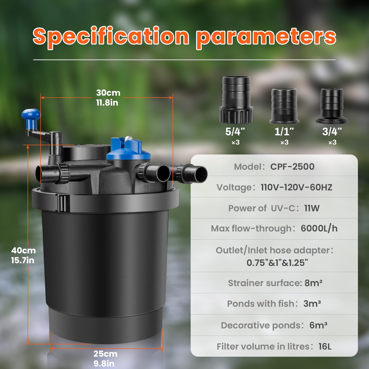 Anbull Bio Pressure Pond Filter crank handle in action for easy maintenance