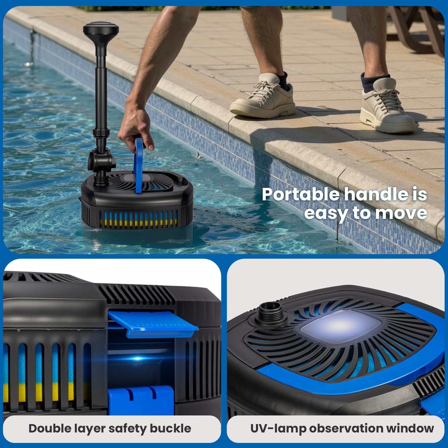 ANBULL observation window on pond filter pump to check lamp status