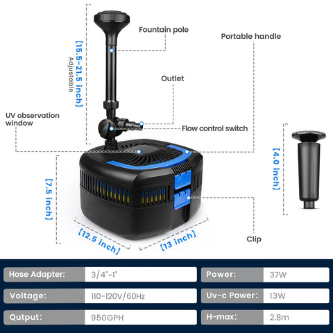 ANBULL safety clip feature on pond filter pump for secure access