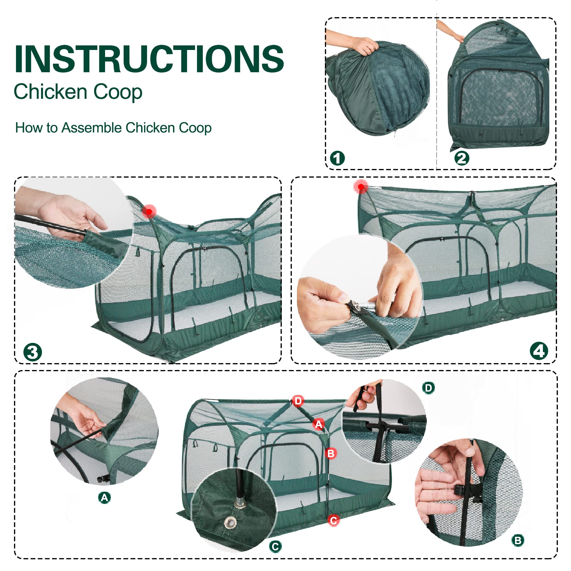 ANC POP chicken run folds into compact storage bag.