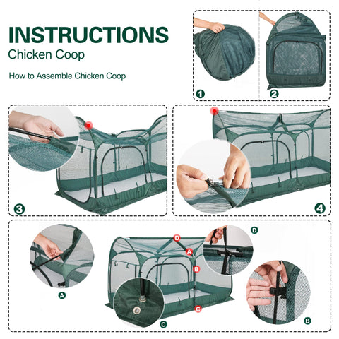 ANC POP chicken run folds into compact storage bag.