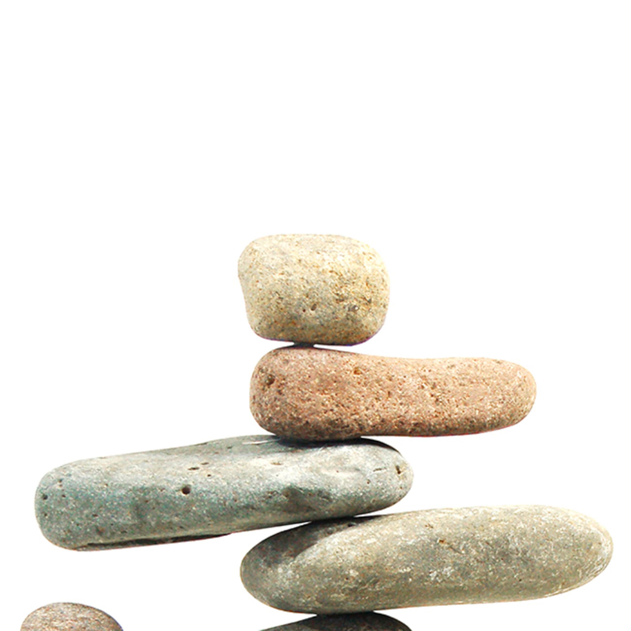 Ancient Graffiti cairn in gray tan pink tones complements settings