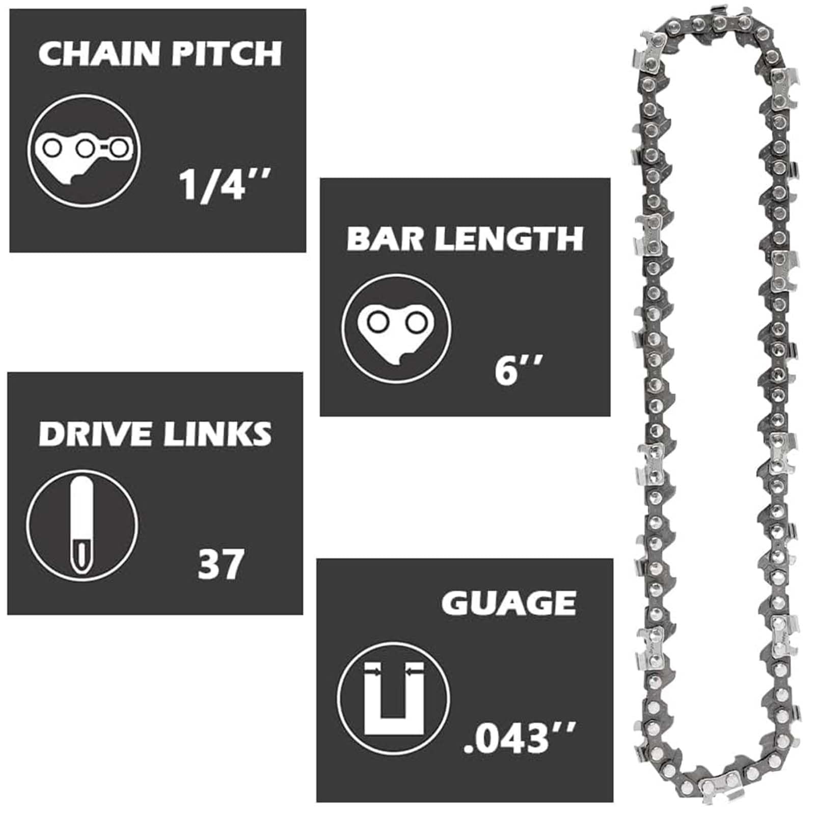 ANCKNE replacement chain pack for 6-inch mini saw, ready for extended use