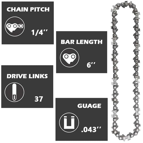 ANCKNE replacement chain pack for 6-inch mini saw, ready for extended use