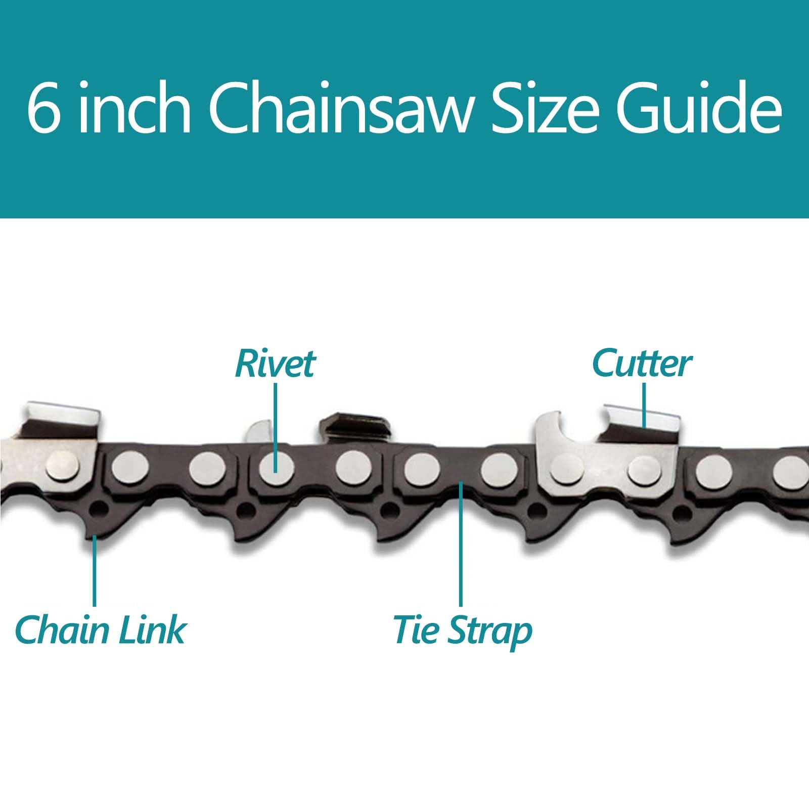 ANCKNE 6-inch chain teeth detail, sharp and wear-resistant for pruning