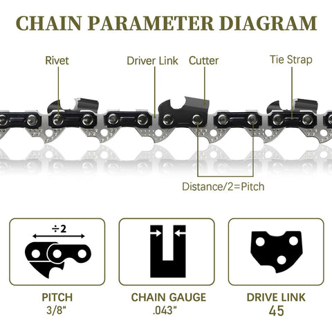 ANCKNE close-up chain shows chrome coating for enhanced durability