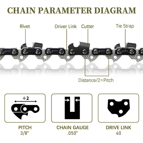 ANCKNE chain fits Sun Joe SWJ803E for reliable pole saw trimming.