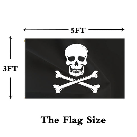 ANCONINE double-sided flag shows clear skull pattern from both sides.