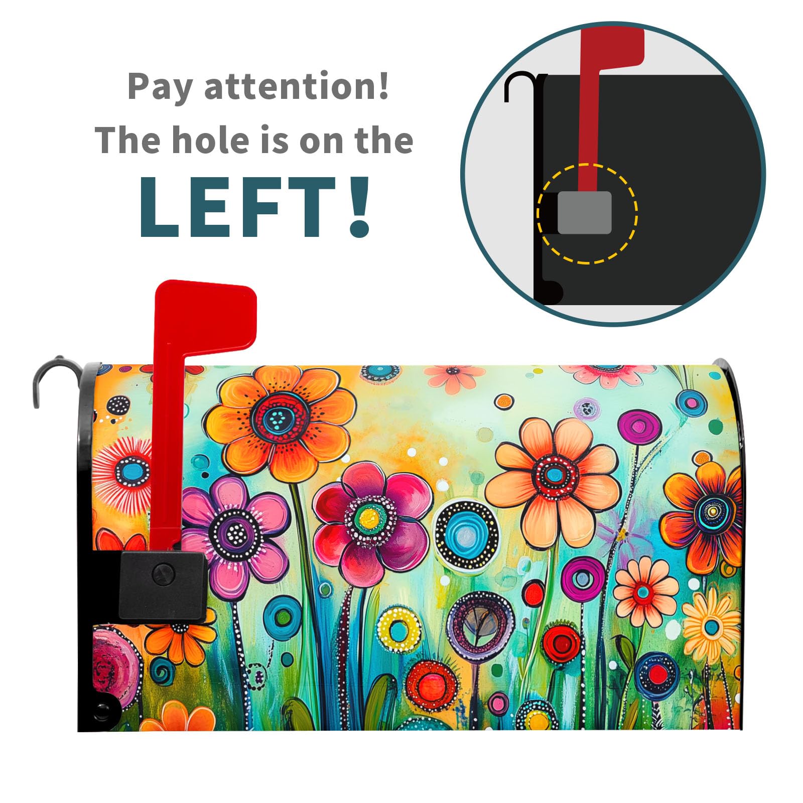 Ancordivo abstract floral mailbox cover outdoors, weather-resistant design for garden decor