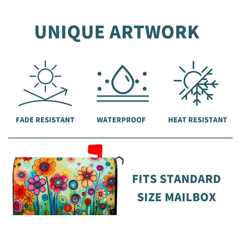 Ancordivo abstract floral mailbox cover protecting mailbox from sun and rain