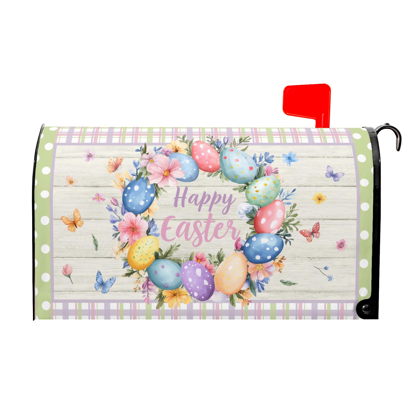 Ancordivo Easter mailbox cover 21x18 fits standard mailboxes for easy seasonal decor.