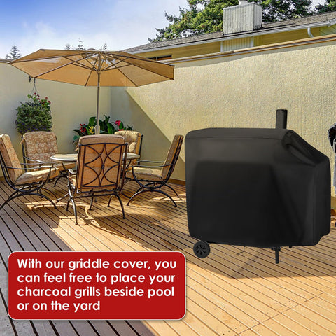 Andacar cover with drawstrings and buckle resists wind for secure outdoor use.