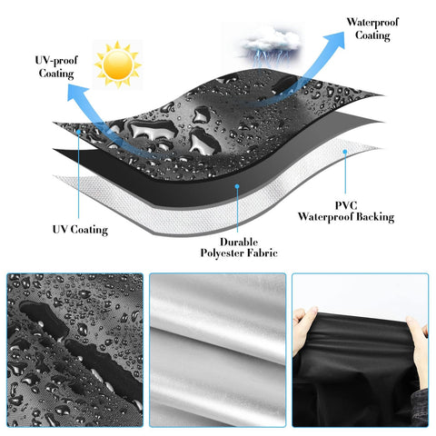 Andacar charcoal grill cover waterproof fabric closeup of Oxford coating