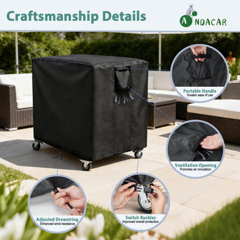 Andacar Feasto grill table cover air vent detail promotes ventilation