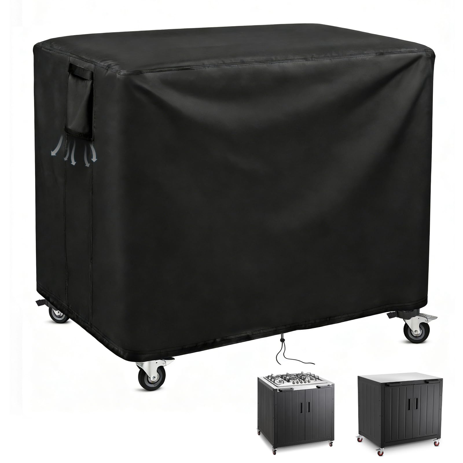Andacar Feasto grill table cover front view protects against rain and dust