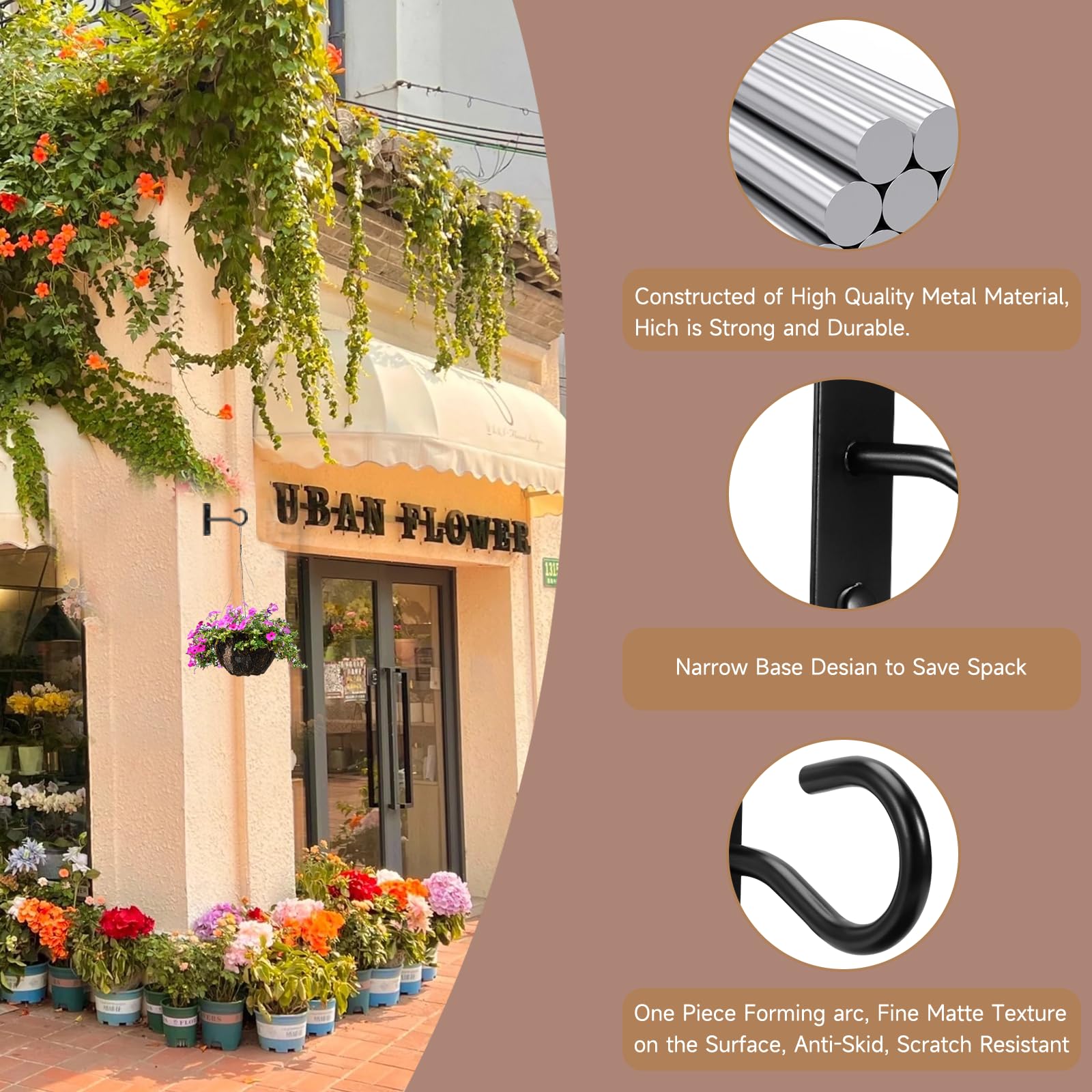 AnDock wall hanger for planters, suitable for indoor or outdoor displays.