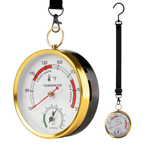 Andelov sauna thermometer-hygrometer dual-mount for flexible indoor or wall mounting