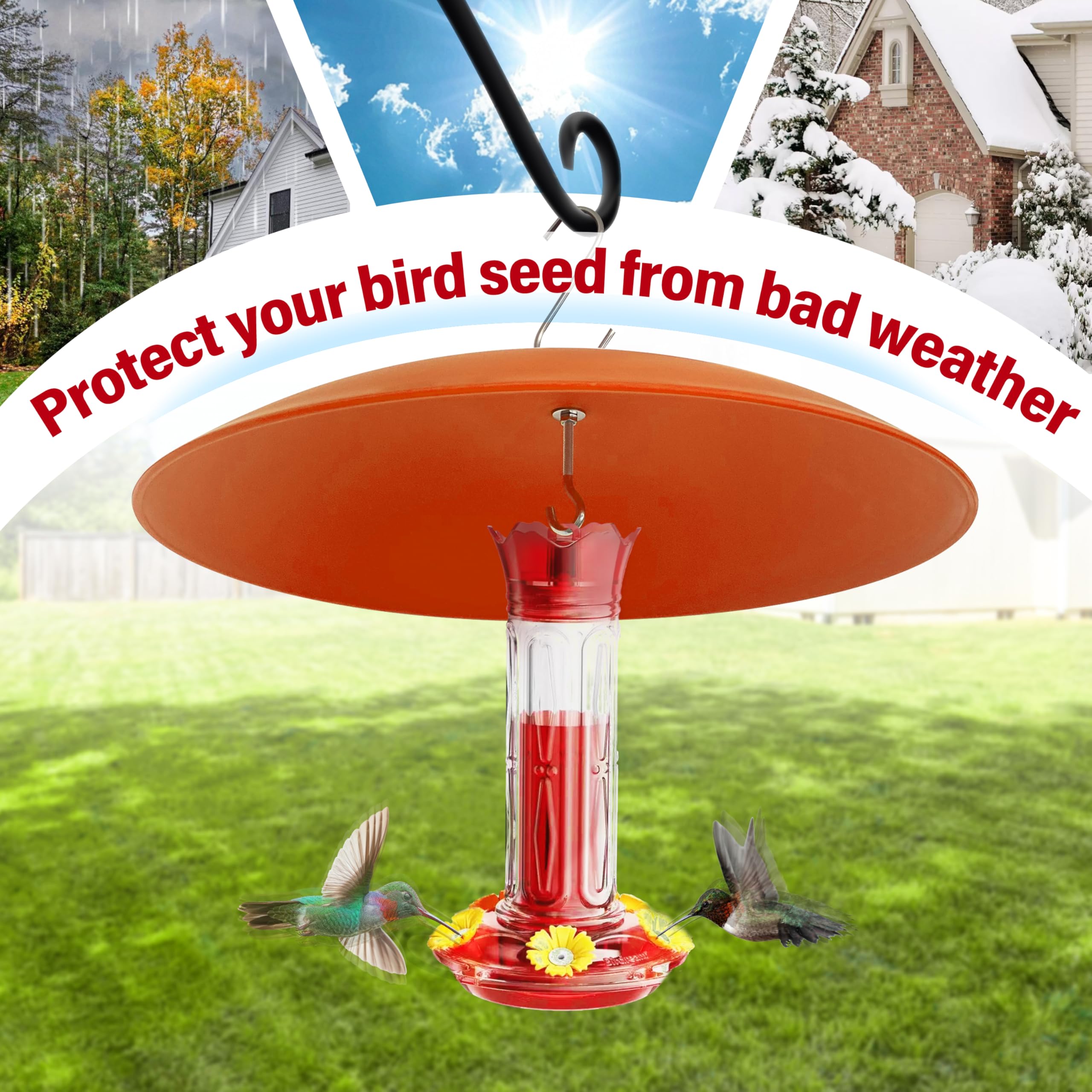 Andergi two-pack rain protection for hummingbird food