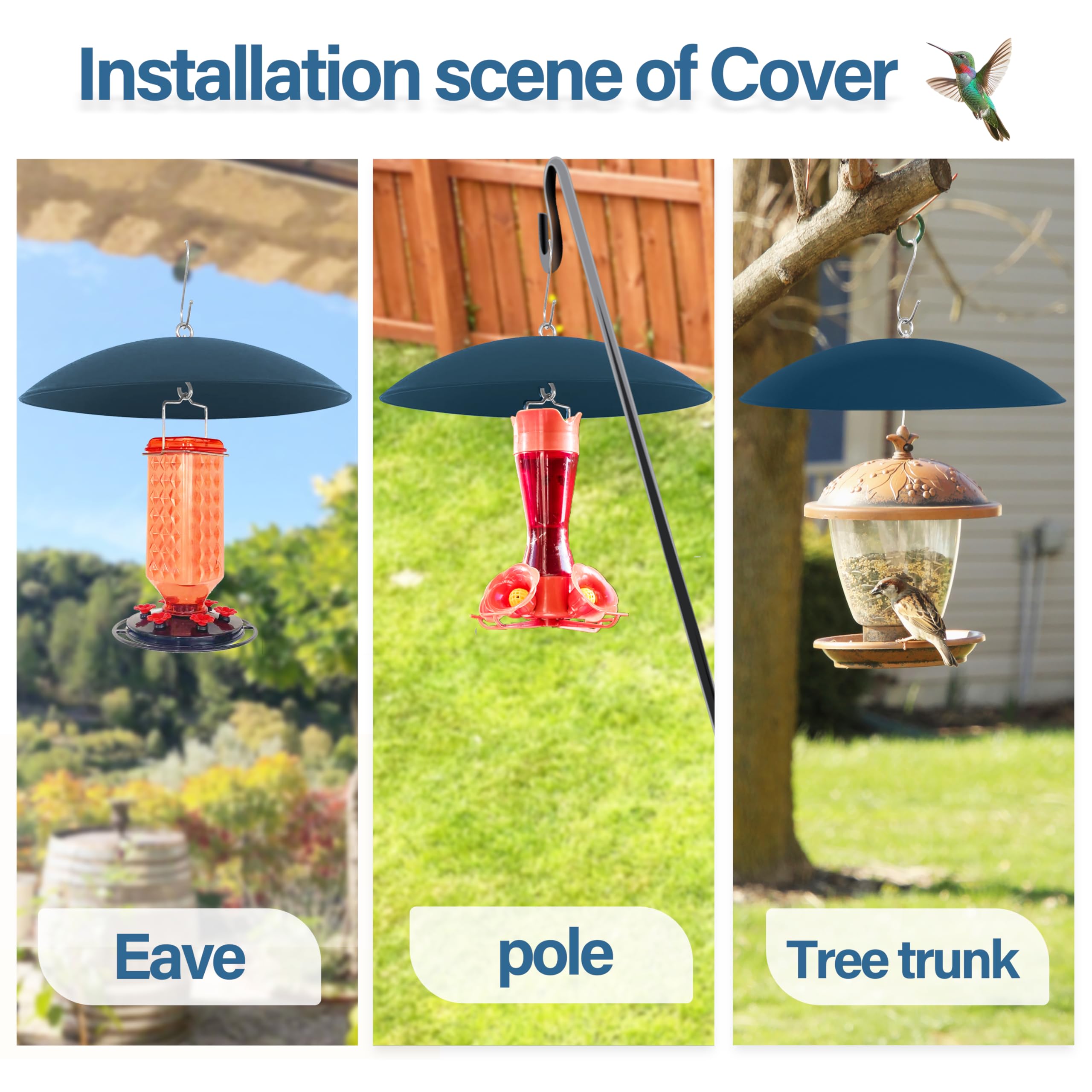 andergi Bird Feeder Dome Guard color options blue matches outdoor decor