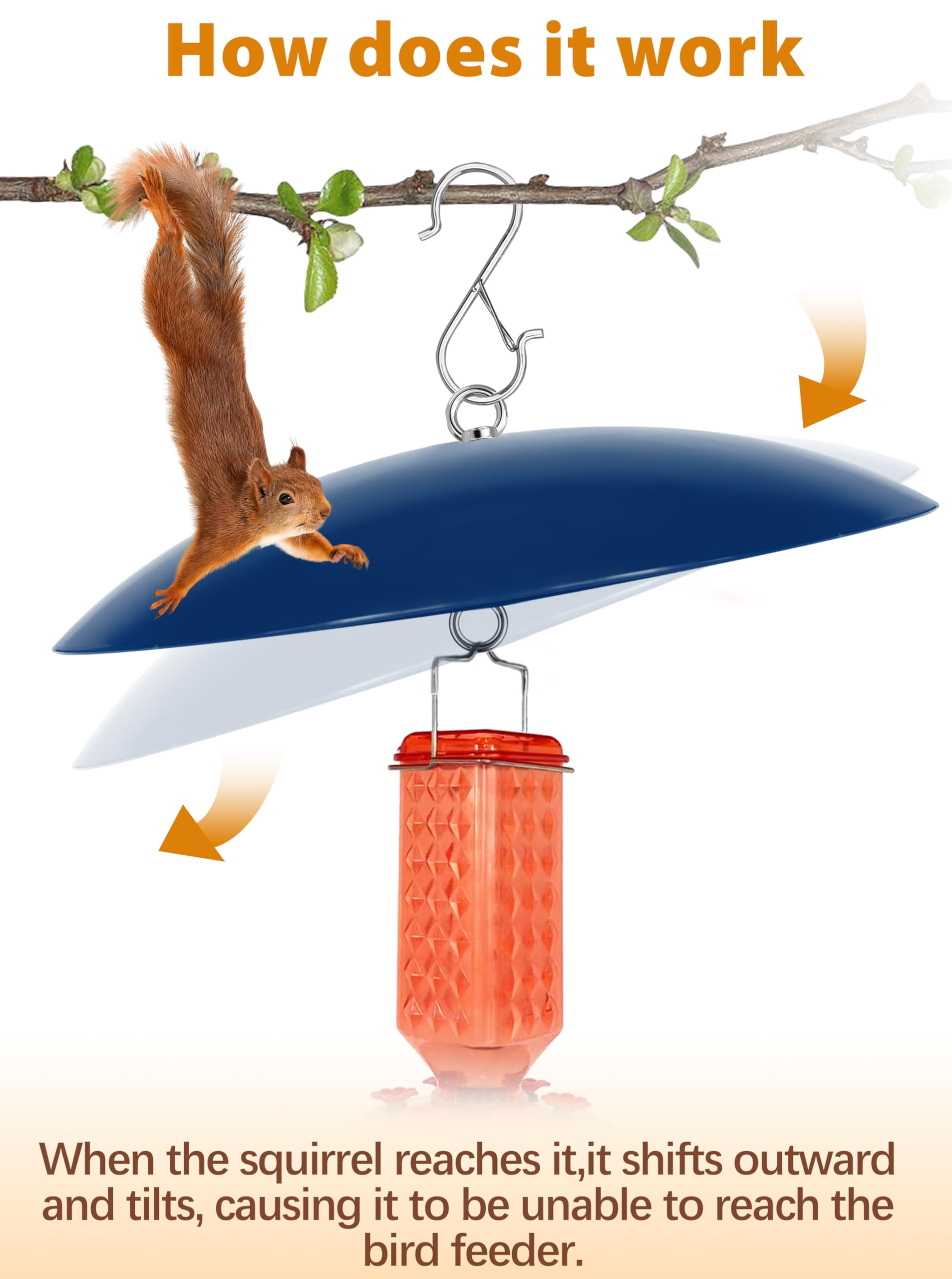 andergi Bird Feeder Dome Guard squirrel-blocking action protects seed