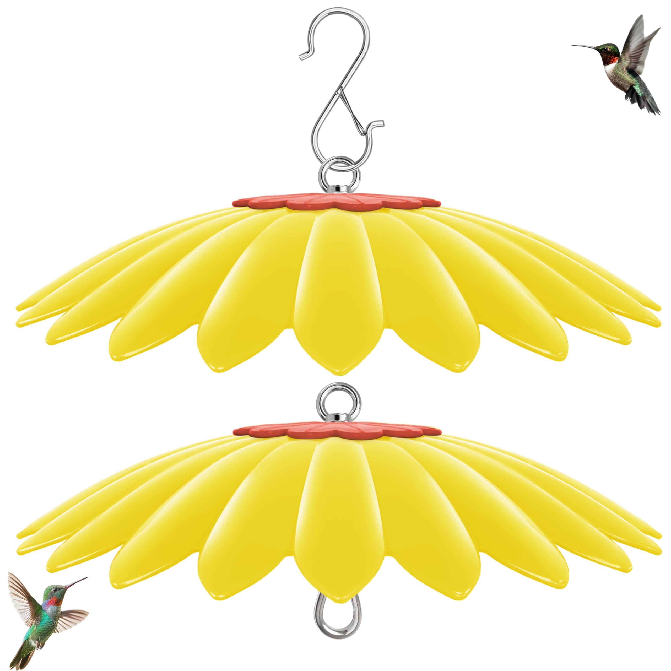 Andergi rain guard for bird feeder, yellow umbrella cover protects nectar from sun and rain.