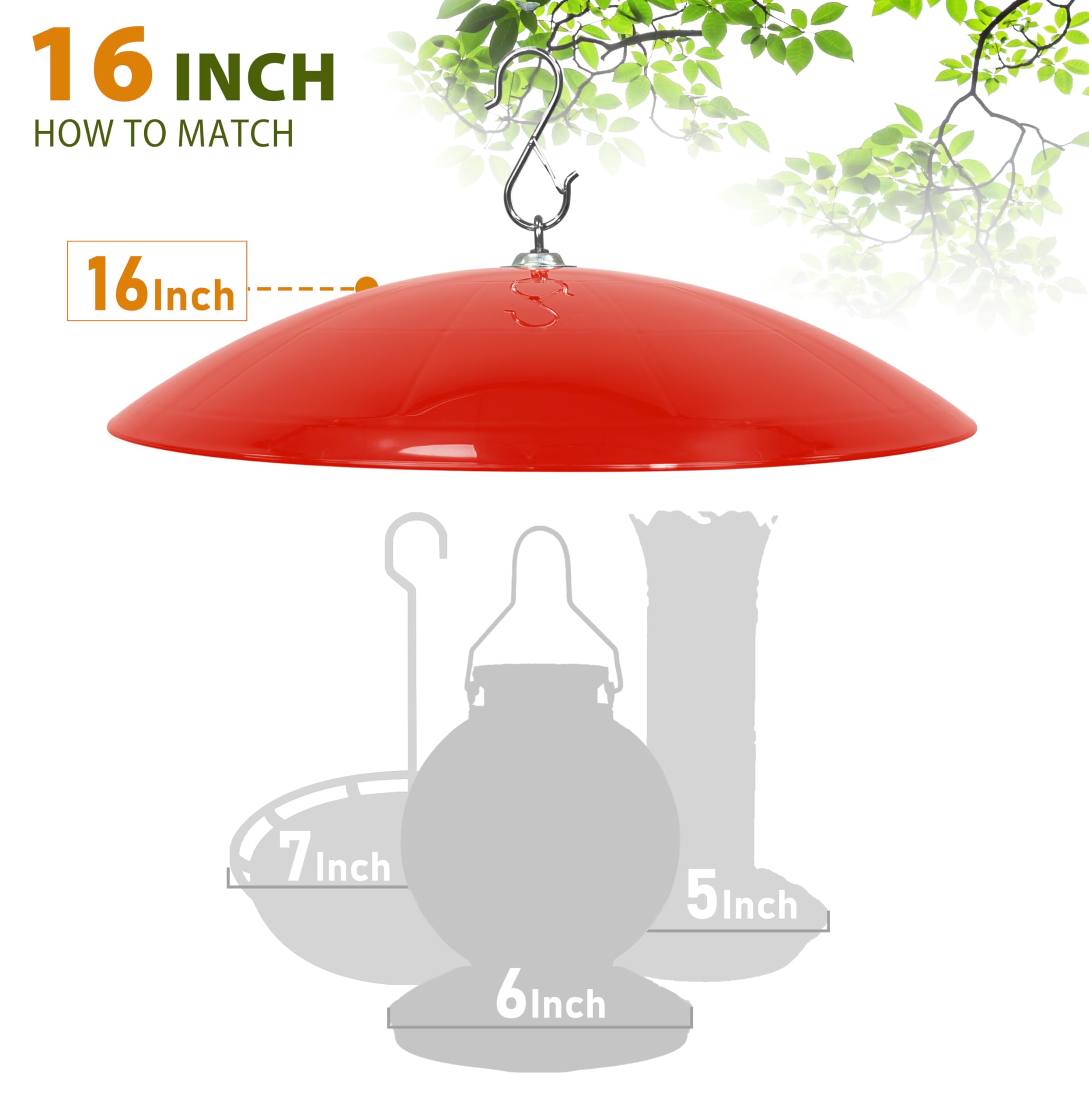 Andergi bright red cover enhances visibility while shielding seeds from rain.