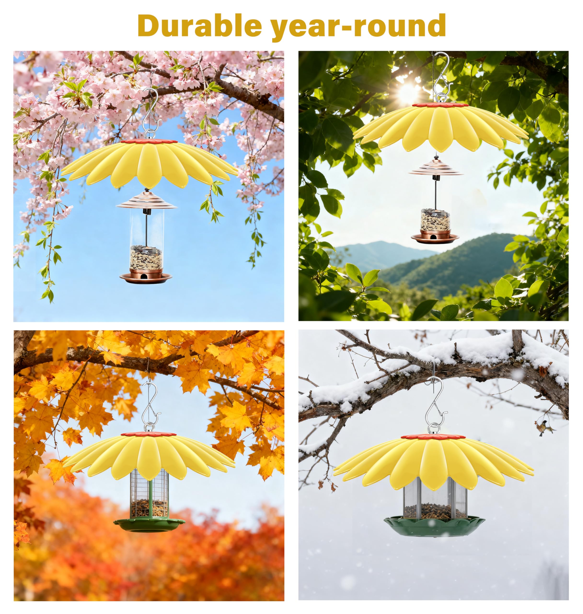 Andergi durable PP plastic cover keeps nectar dry and feeders clean.
