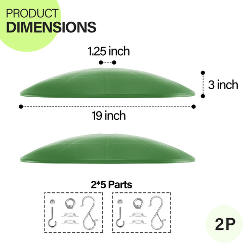 Andergi green 2-pack baffle set for backyard feeders