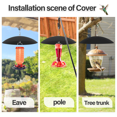 Andergi hanging baffle for bird feeder keeps seed dry and accessible