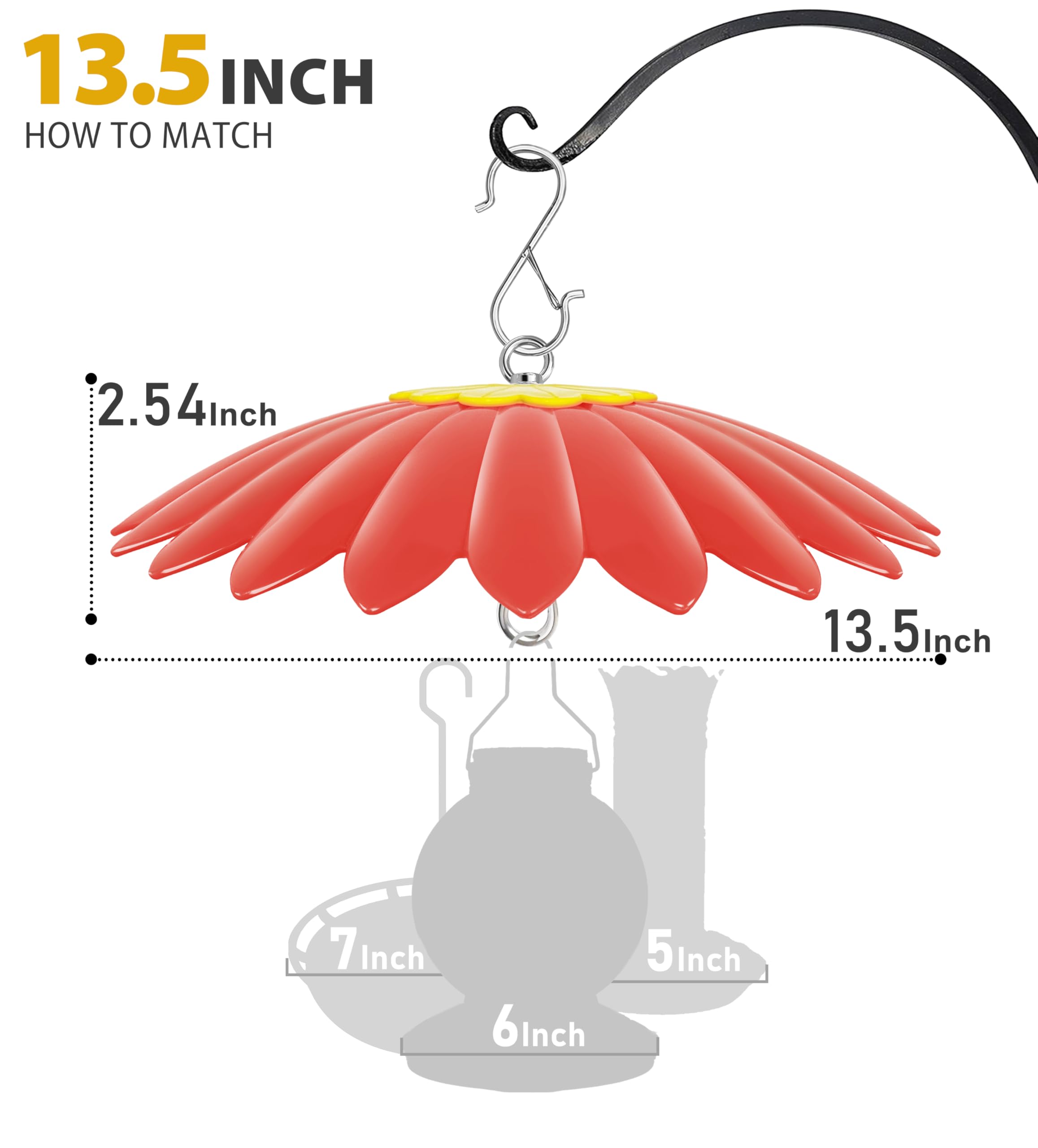 Andergi hummingbird feeder protective cover keeps nectar dry and clean.