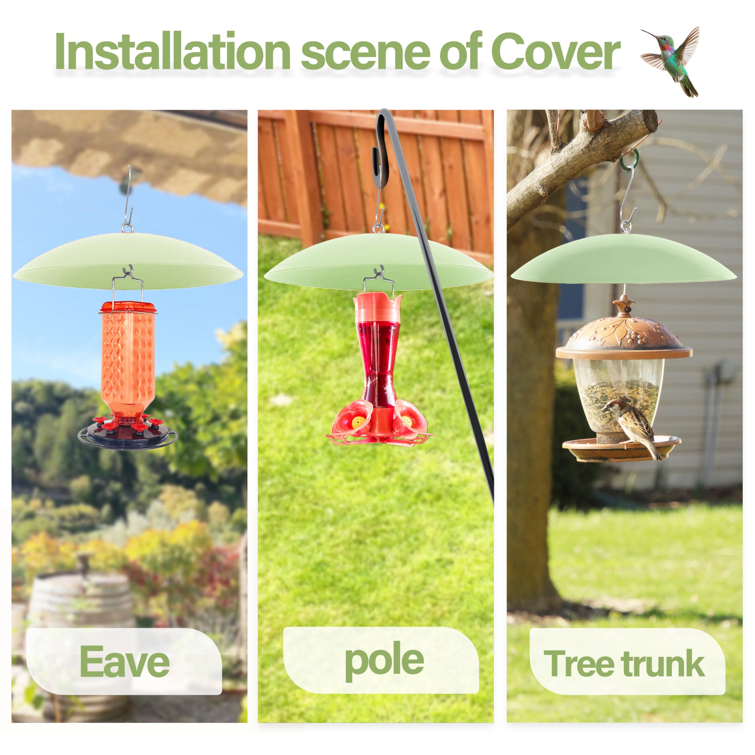 The andergi outdoor patio accessory adds practical shade and keeps seeds dry.