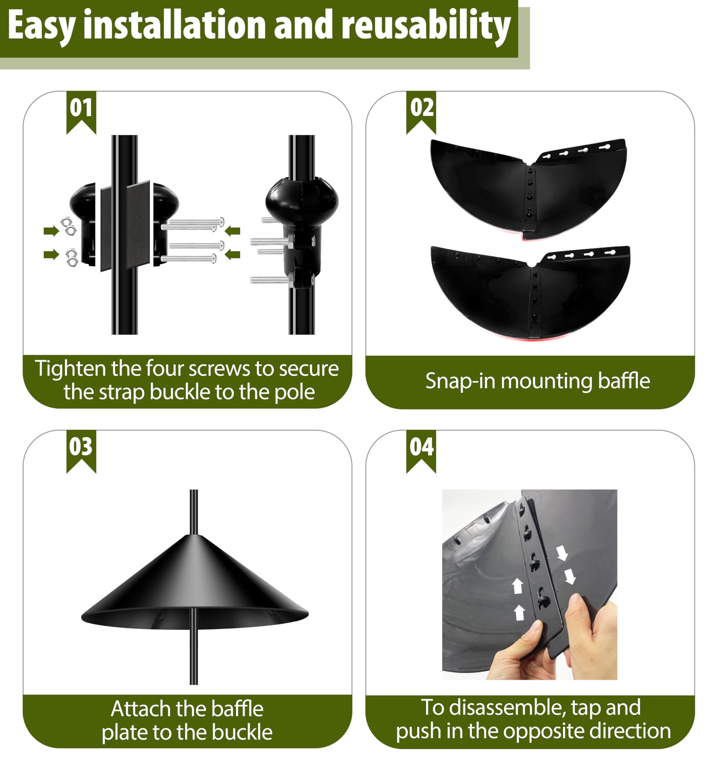 Andergi PP plastic weatherproof baffle closeup highlighting durable construction.