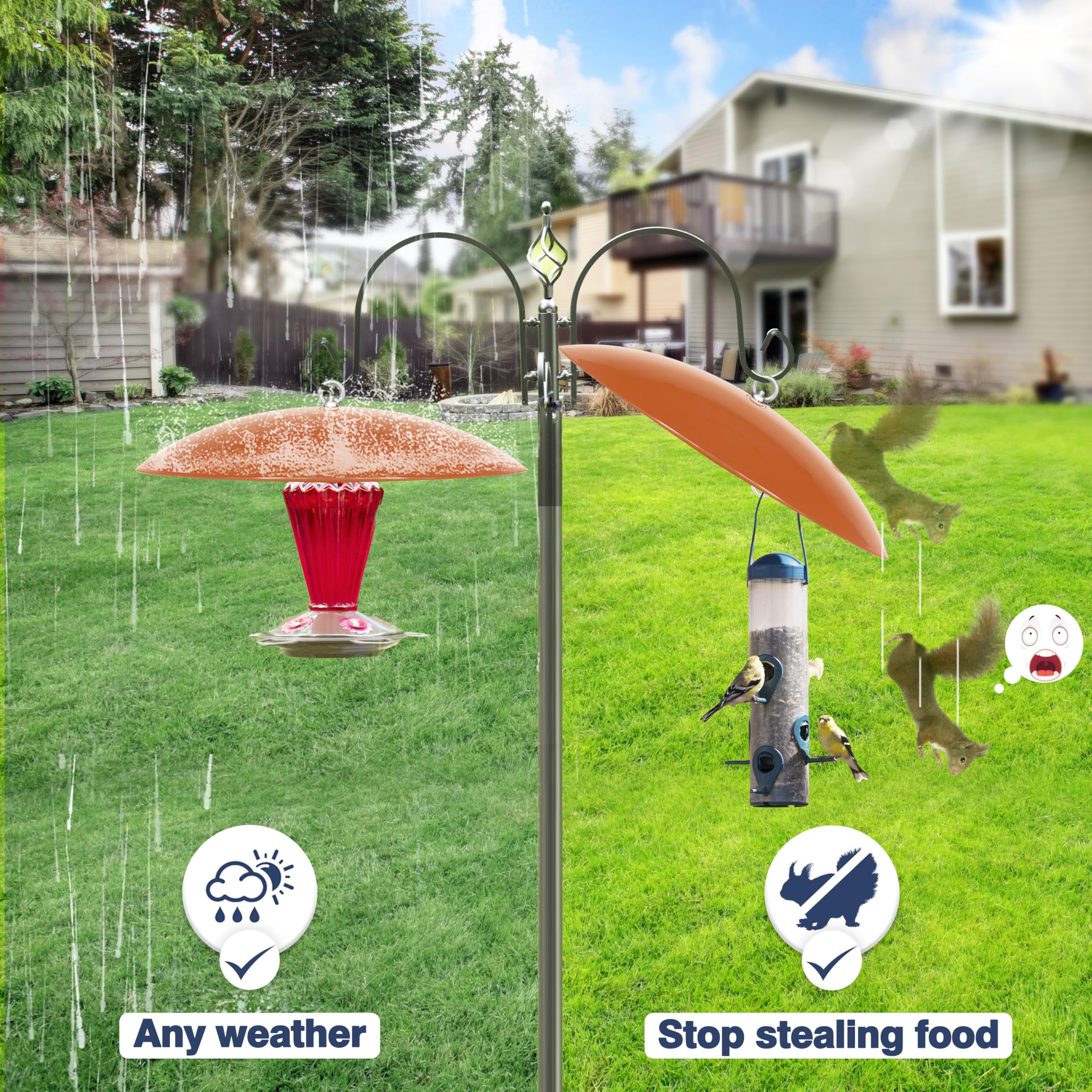 Andergi two-pack hummingbird feeder dome covers multiple setups