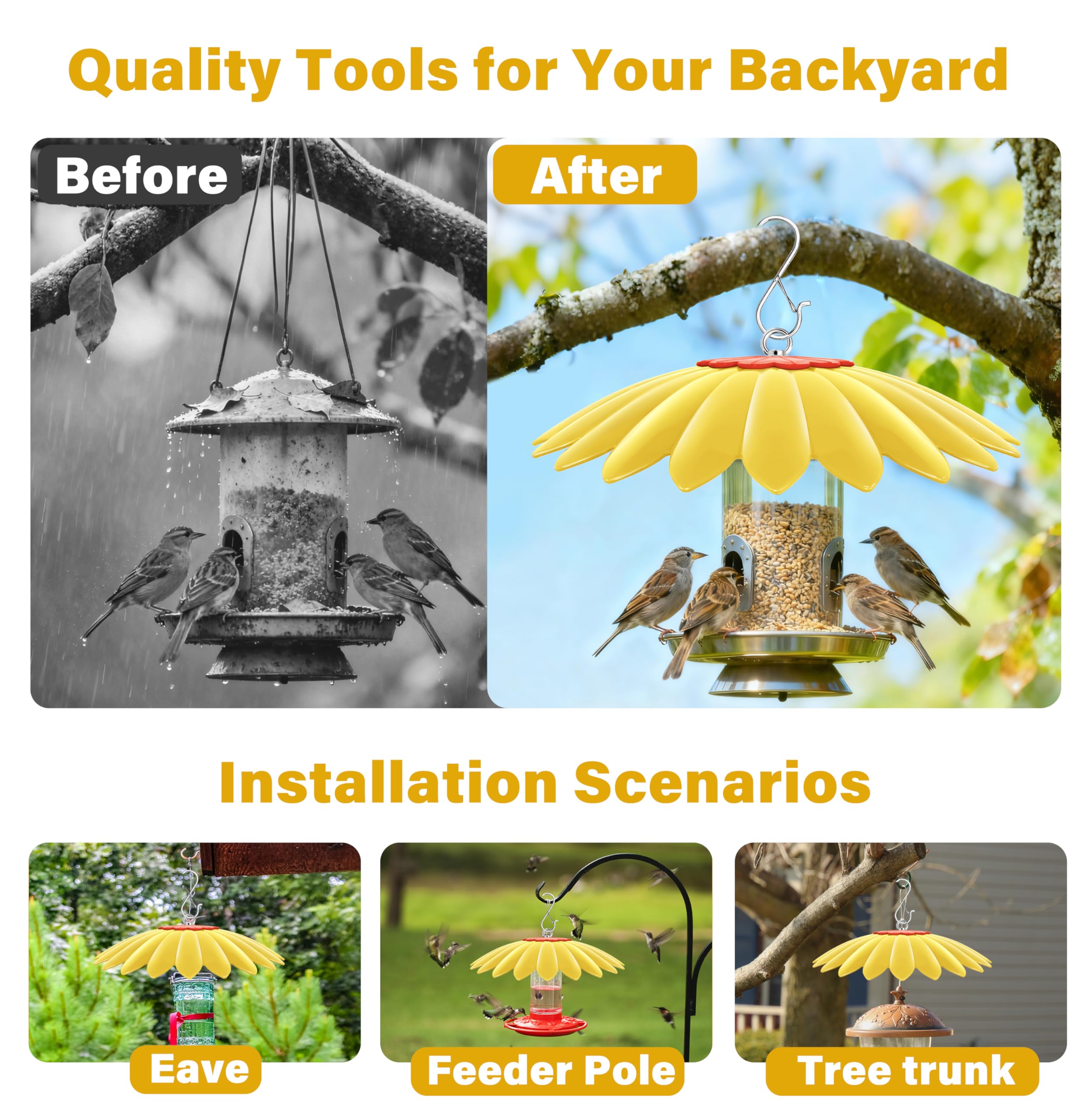 Andergi weather guard for bird feeders shields against extreme temps and sun.