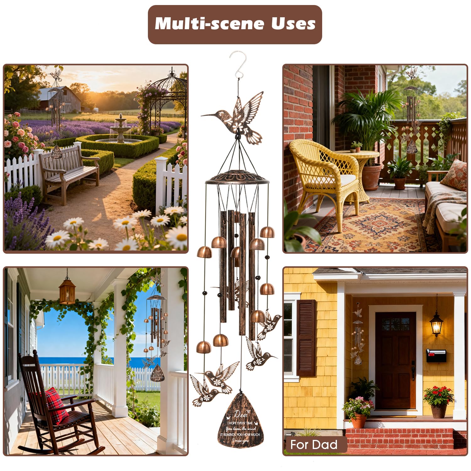 Andmenow garden wind chimes add a welcoming focal point to any yard