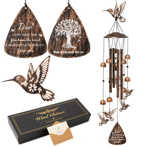 Andmenow hummingbird wind chimes outdoor decor enhances garden ambiance
