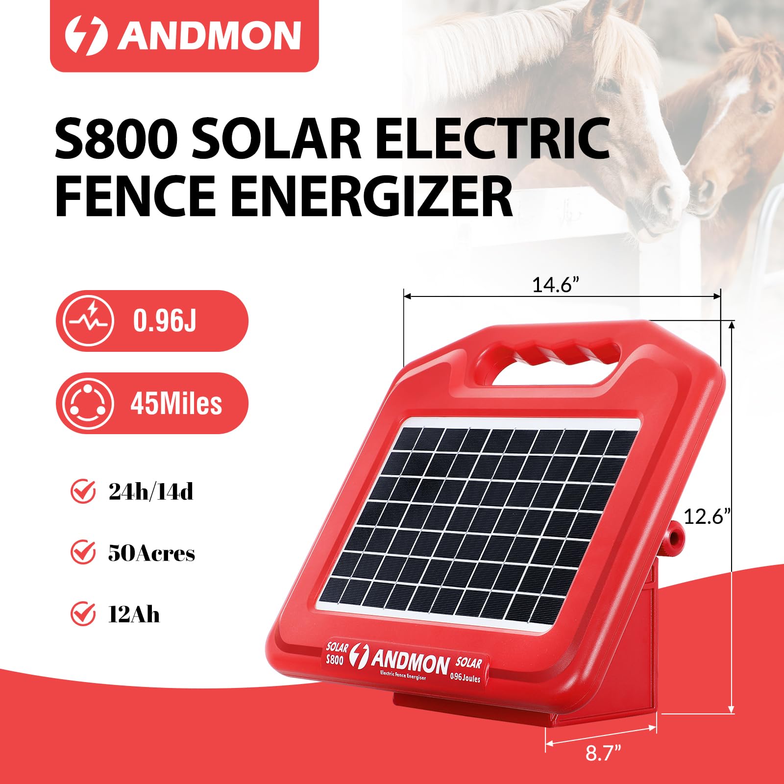 Andmon charger with battery cover open for safe setup.