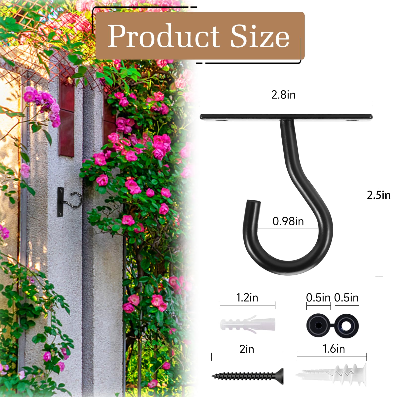 AnDock 6Pack wall-mount hooks provide sturdy support for lanterns and wind chimes.