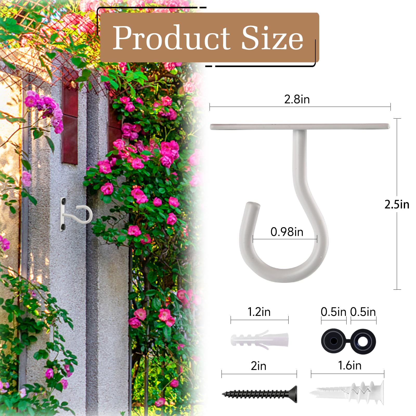 AnDock ceiling hook base closeup shows sturdy metal design for reliable mounting.