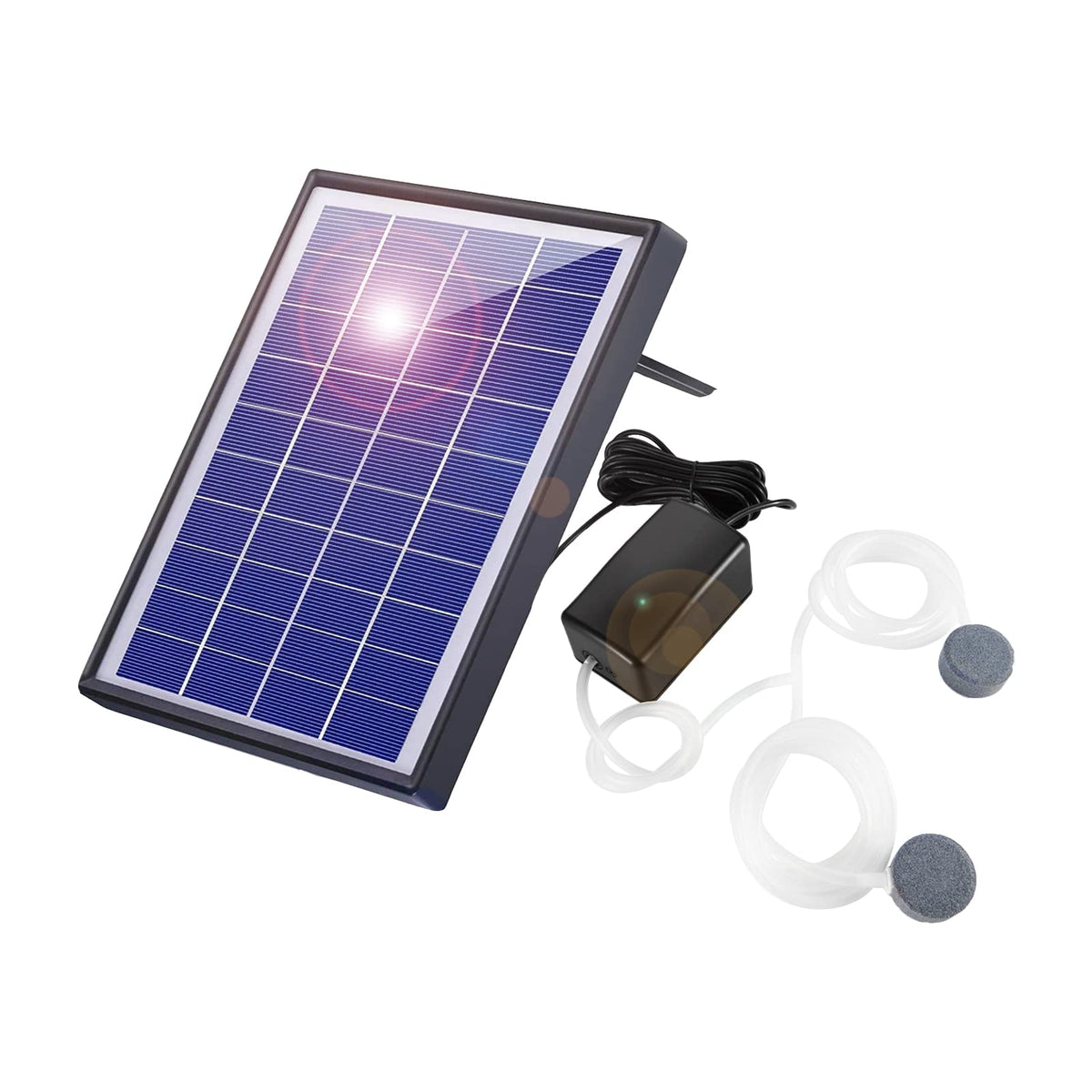 Andoer pond oxygenator solar panel in sunlight provides efficient aeration for ponds.