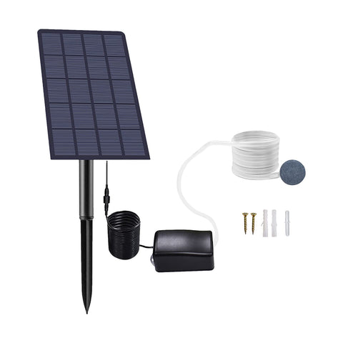 Andoer solar pond oxygenator panel showing sun-powered aeration for eco-friendly use