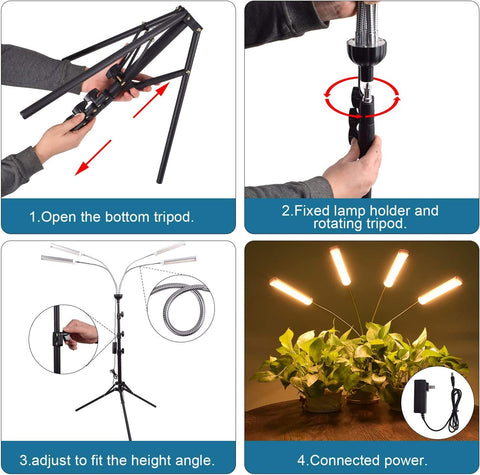 ANDOHAI grow light featuring auto timer for daily plant care