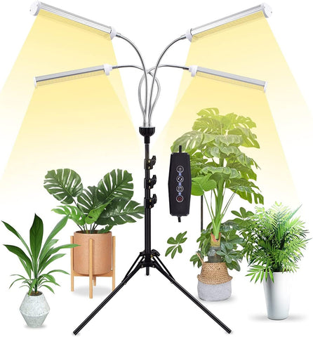 ANDOHAI four-head LED grow lights providing full spectrum for indoor plant growth