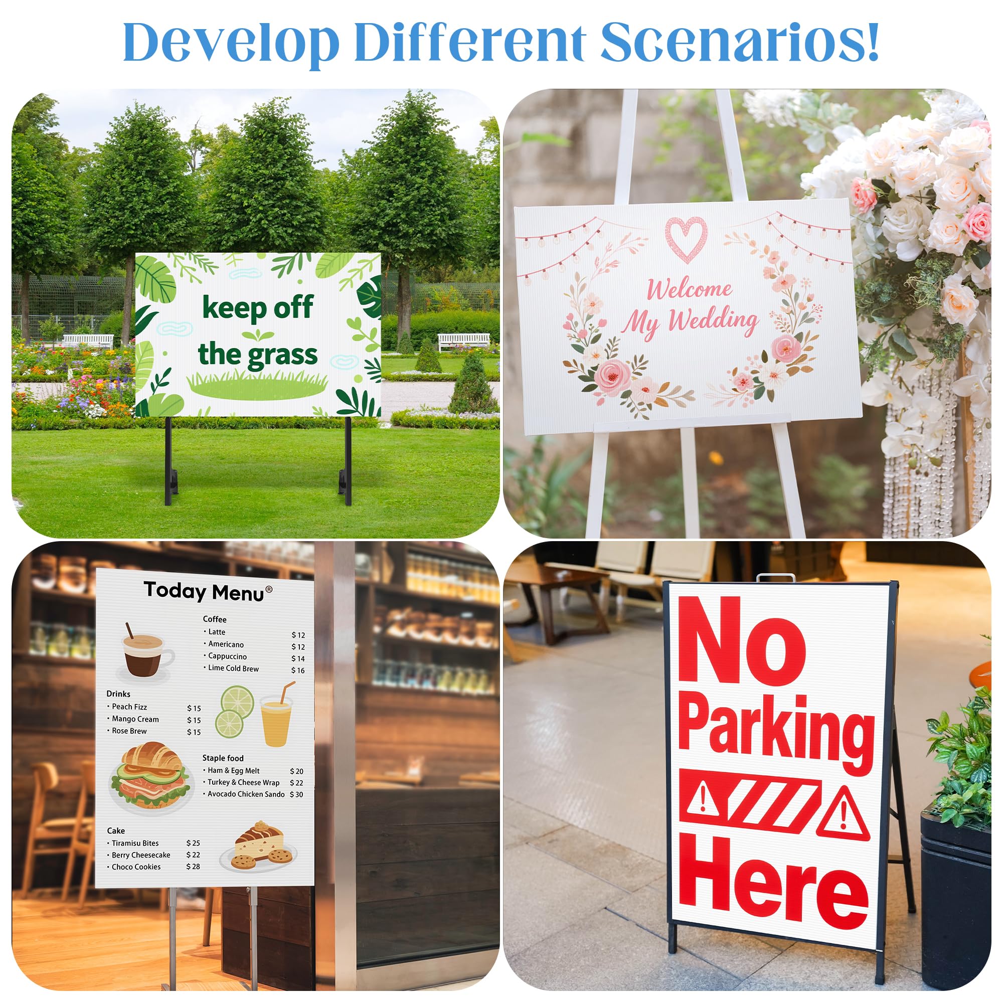 Aneco blank sign for A-frame display, versatile lawn signage.